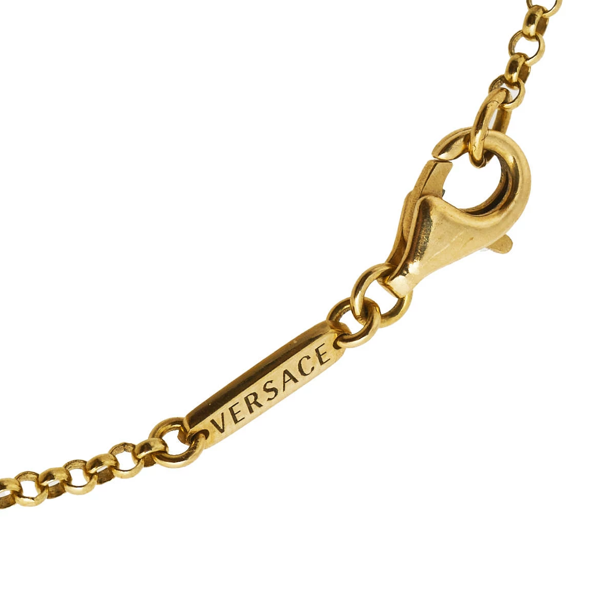 Versace Medusa Diamond 18k Yellow Gold Soft Charm Bracelet For Women - Image 5