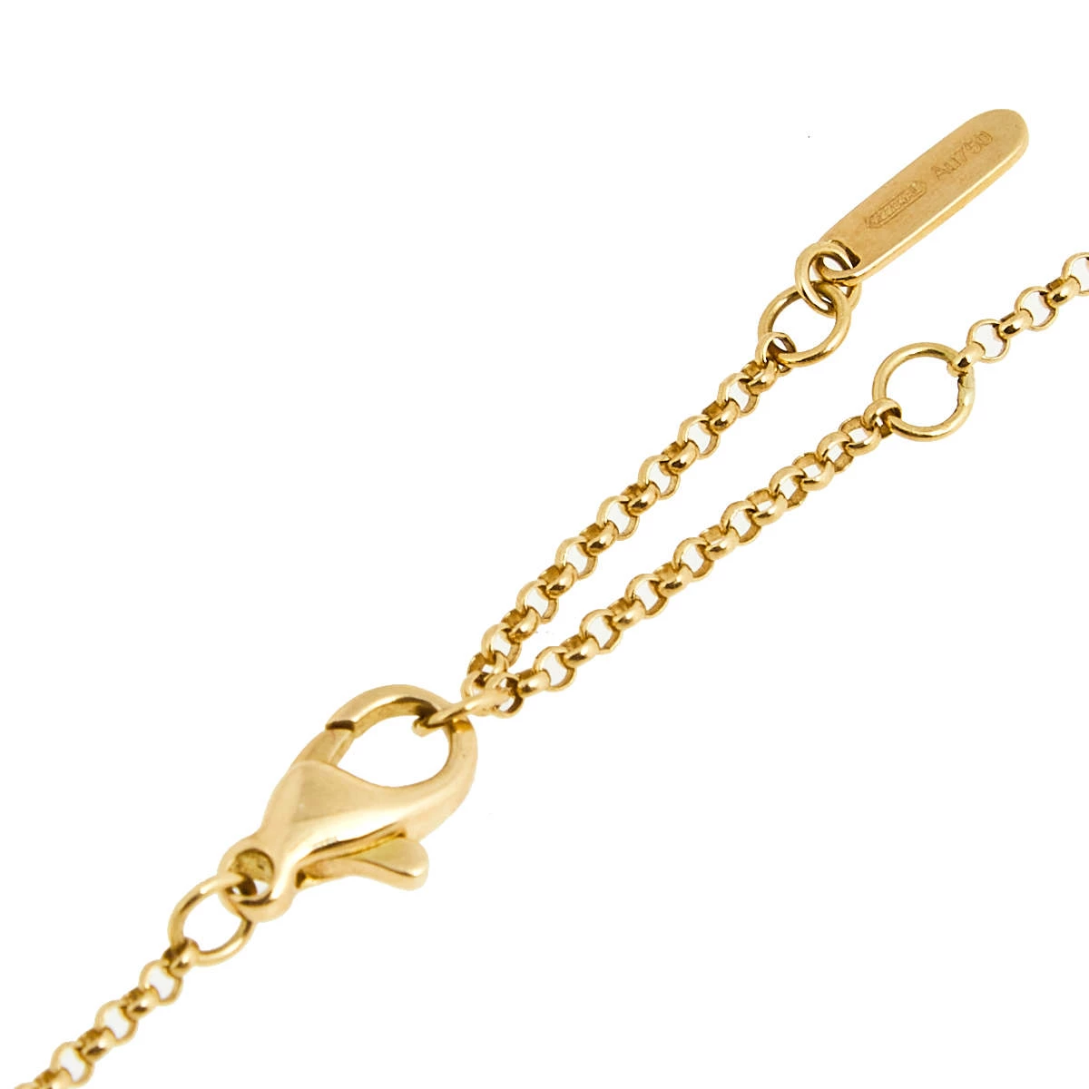 Versace Greca Diamond 18k Yellow Gold Chain Necklace For Women - Image 4