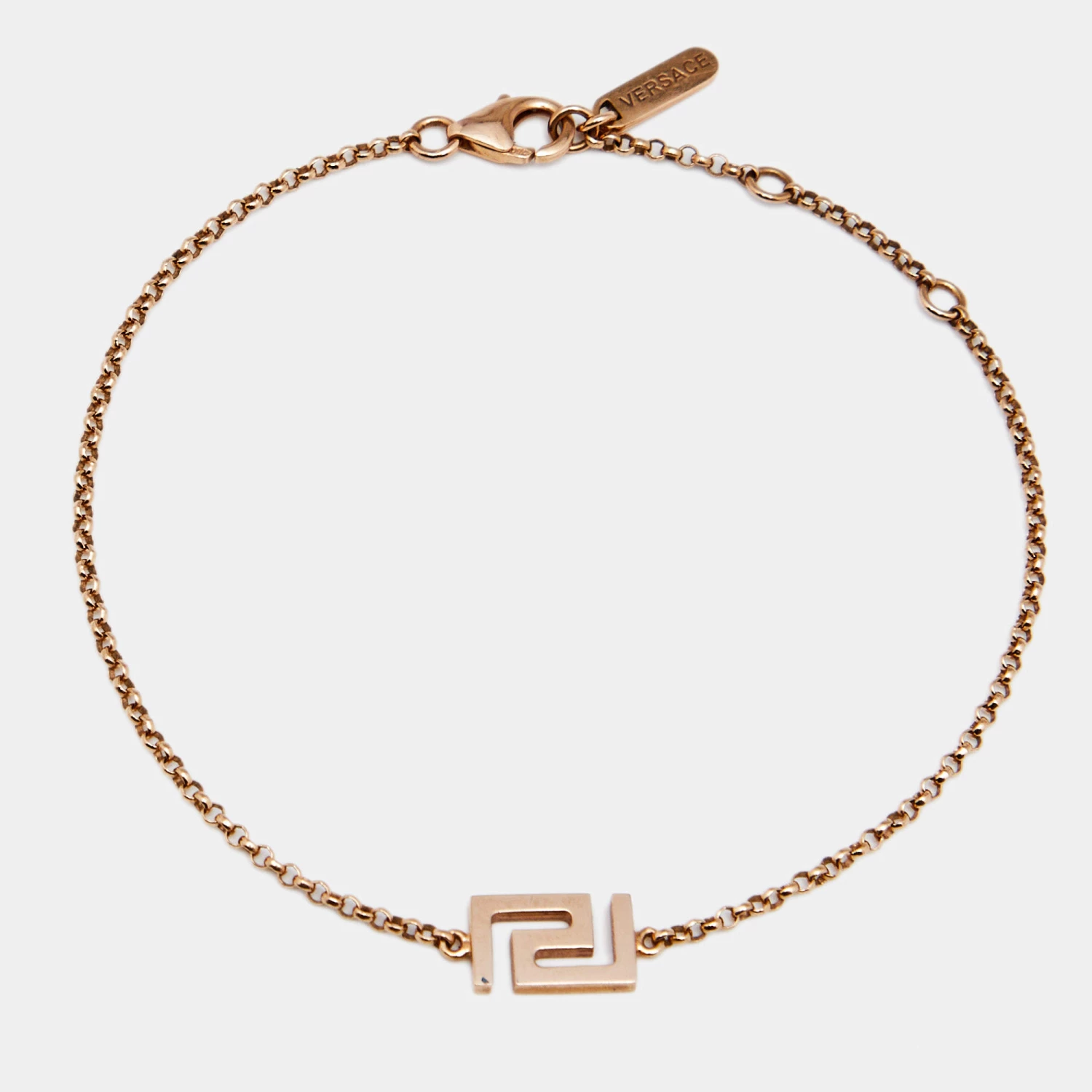Versace Greek Key Motif 18K Yellow Gold Bracelet For Women
