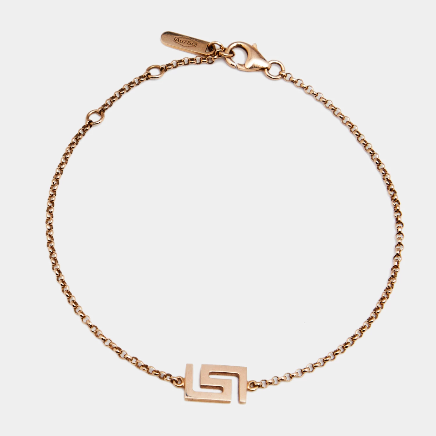 Versace Greek Key Motif 18K Yellow Gold Bracelet For Women - Image 3