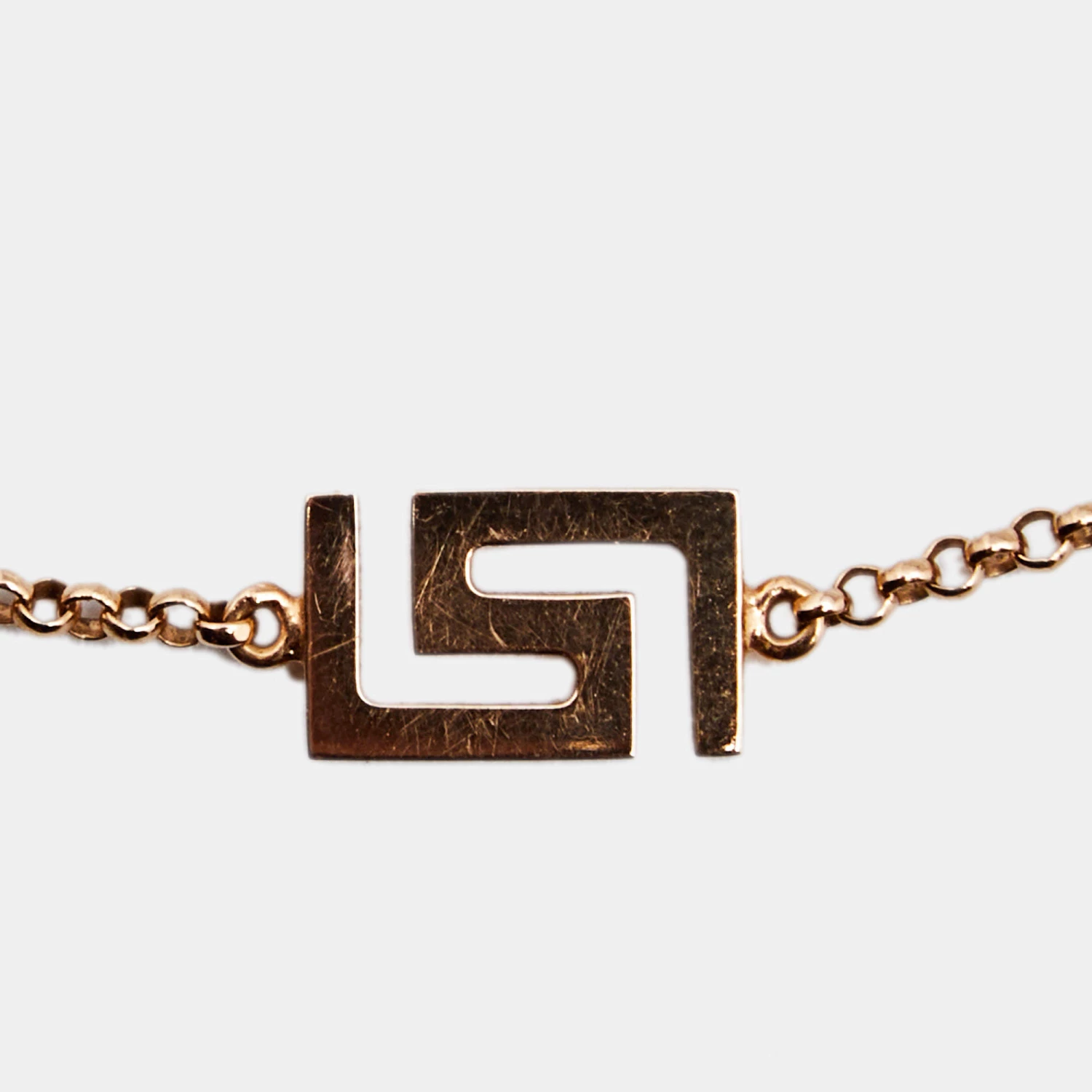 Versace Greek Key Motif 18K Yellow Gold Bracelet For Women - Image 4