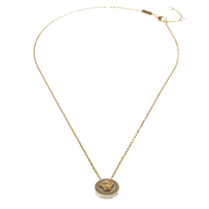 Versace Silver & 18k Gold Medusa Necklace For Women - Image 2