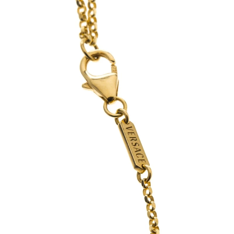 Versace Silver & 18k Gold Medusa Necklace For Women - Image 4