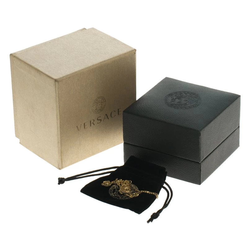 Versace Silver & 18k Gold Medusa Necklace For Women - Image 7