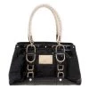 Versace Black Quilted Patent Leather Snap Out Of It Tote For Women
