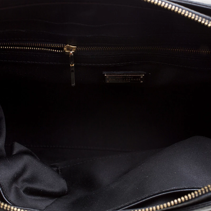 Versace Black Embossed Leather Braided Satchel For Women - Image 7