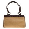 Versace Beige And Brown Medusa Embossed Leather Tote For Women