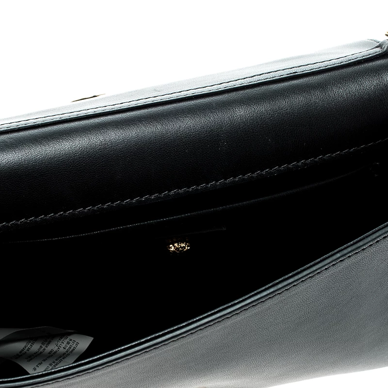 Versace Black Leather Evening Palazzo Chain Clutch For Women - Image 7