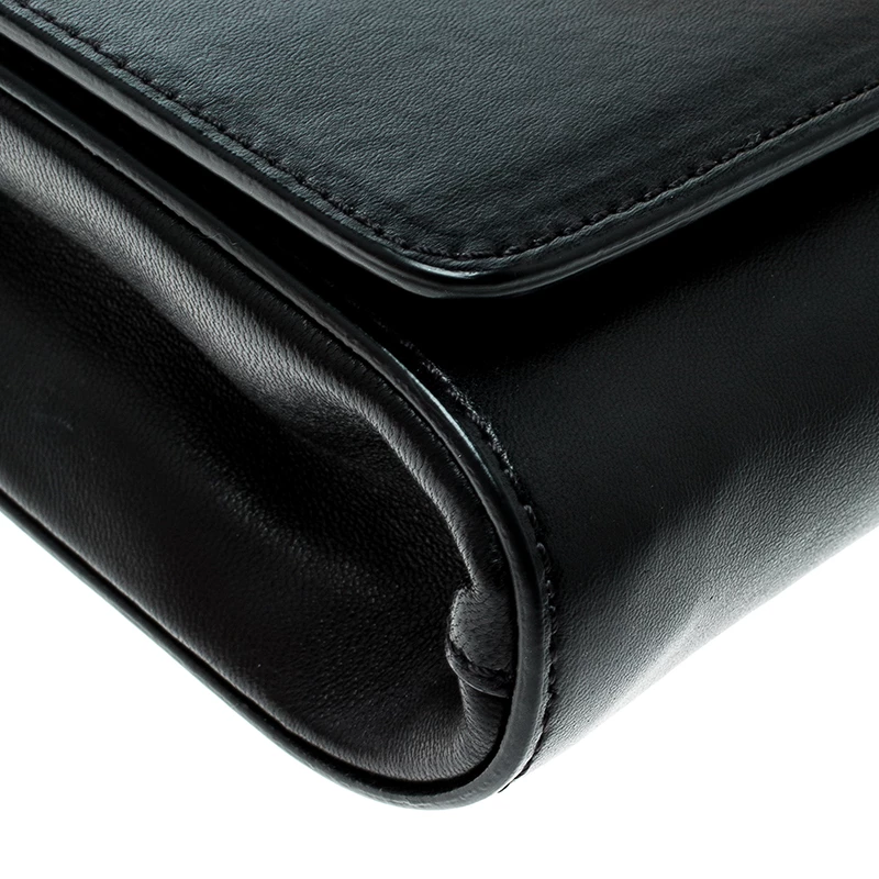 Versace Black Leather Evening Palazzo Chain Clutch For Women - Image 10