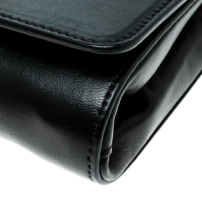 Versace Black Leather Evening Palazzo Chain Clutch For Women - Image 11