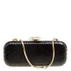 Versace Black Python Box Clutch For Women