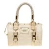 Versace Off White Quilted Patent Leather Small Snap Out Of It Satchel For Women