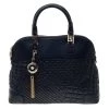 Versace Navy Blue Quilted Leather Athena Vanitas Top Handle Bag For Women