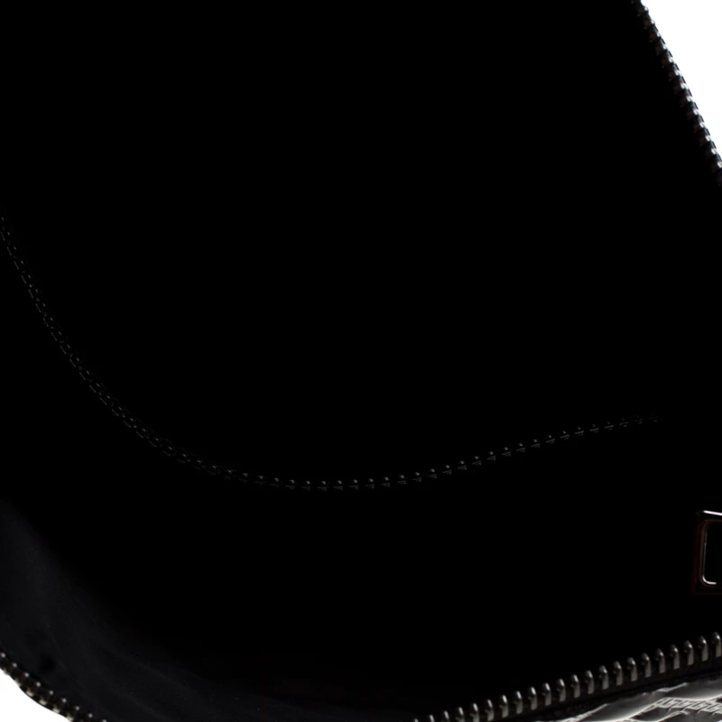 Versace Black Signature Patent Leather Pouch For Women - Image 7