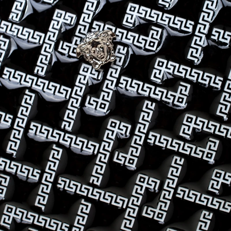 Versace Black Signature Patent Leather Pouch For Women - Image 5