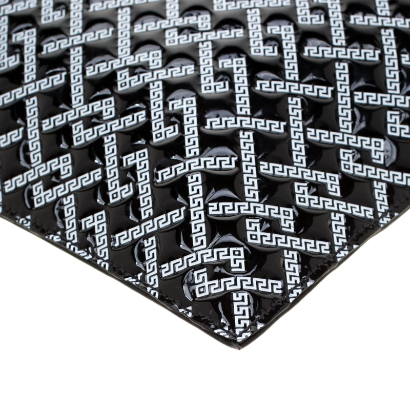 Versace Black Signature Patent Leather Pouch For Women - Image 11