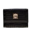 Versace Black Quilted Leather Bifold Wallet For Women
