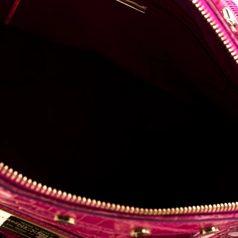 Versace Pink Crocodile Snap Out Of It Satchel For Women - Image 7