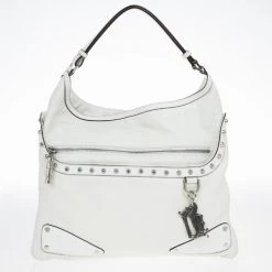 Versace White Studded Hobo For Women