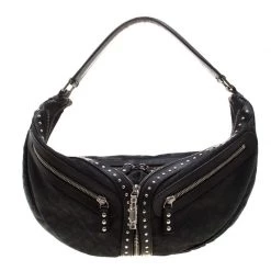 Versace Black Leather Hobo For Women
