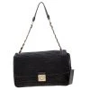 Versace Couture Quilted Black Leather Shoulder Bag For Women