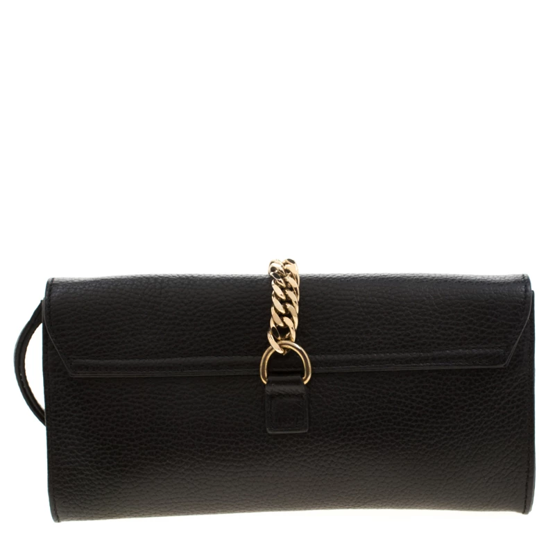 Versace Collection Black Pebbled Leather Clutch For Women - Image 4