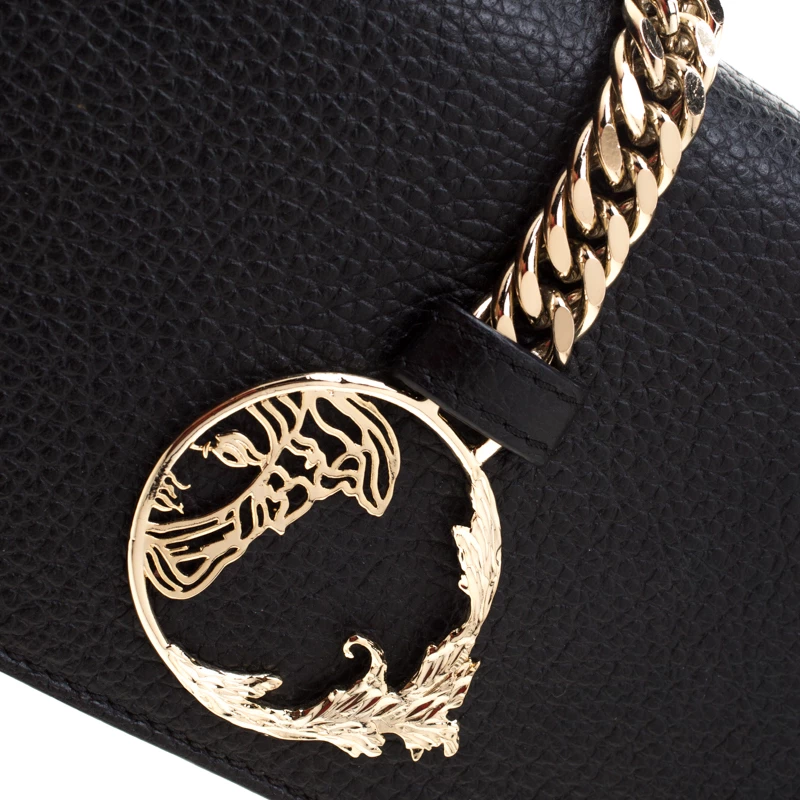 Versace Collection Black Pebbled Leather Clutch For Women - Image 5