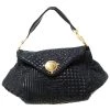 Versace Black Quilted Barocco Leather Top Handle Bag For Women