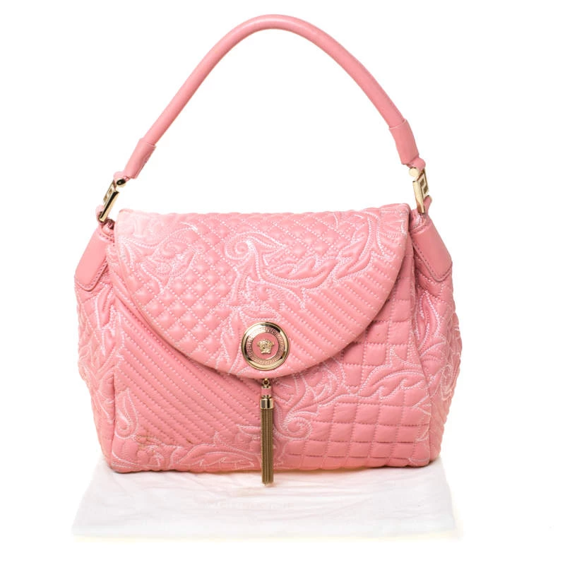 Versace Pink Leather Talia Vanitas Shoulder Bag For Women - Image 10