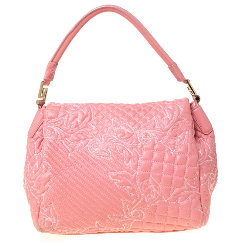 Versace Pink Leather Talia Vanitas Shoulder Bag For Women - Image 4
