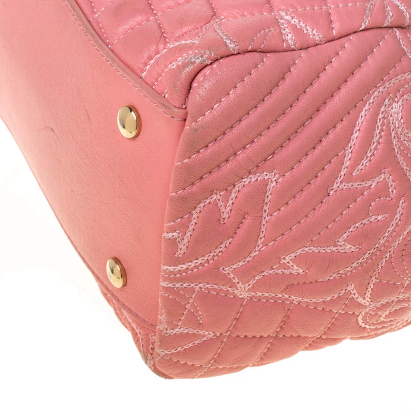 Versace Pink Leather Talia Vanitas Shoulder Bag For Women - Image 12