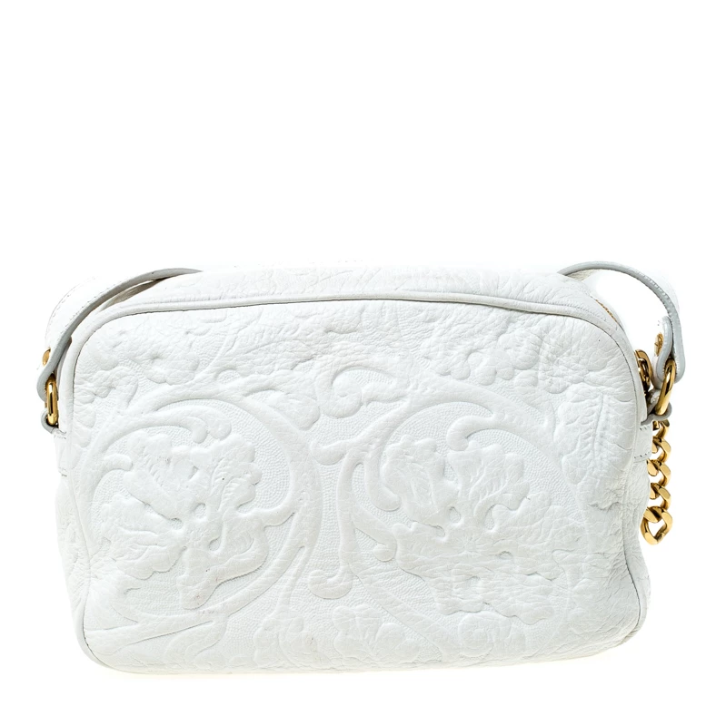 Versace White Leather Palazzo Medussa Crossbody Bag For Women - Image 4