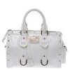 Versace White Leather Studded Satchel For Women