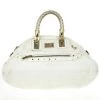 Versace White Leather Domed Satchel For Women