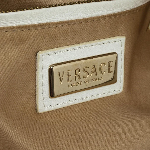 Versace White Leather Domed Satchel For Women - Image 6