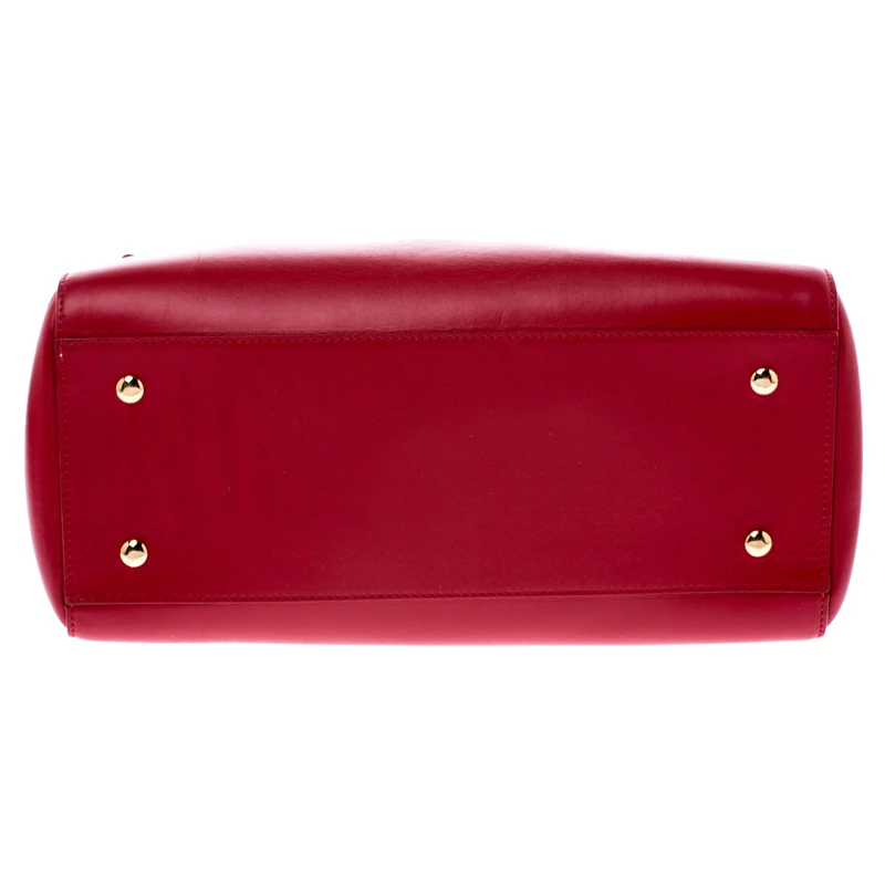 Versace Red Leather Medusa Medallion Tote For Women - Image 6