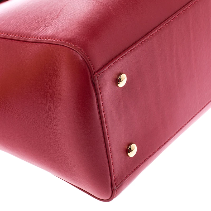 Versace Red Leather Medusa Medallion Tote For Women - Image 10