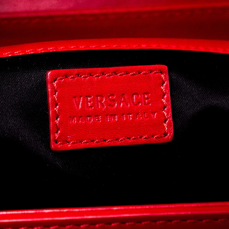 Versace Red Leather Medusa Medallion Tote For Women - Image 8