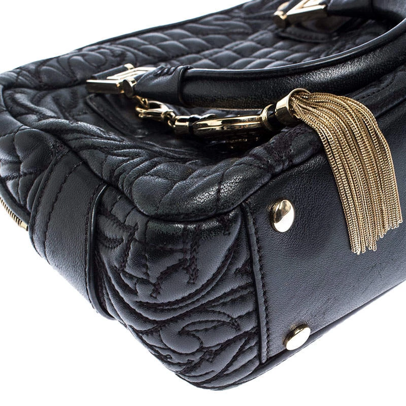 Versace Black Leather Demetra Vanitas Satchel For Women - Image 11