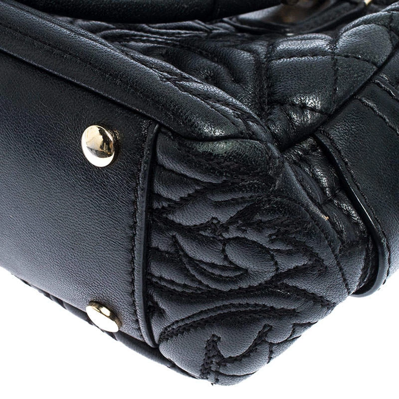 Versace Black Leather Demetra Vanitas Satchel For Women - Image 10