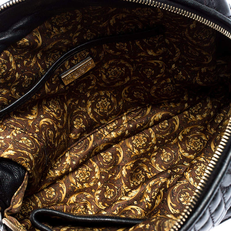 Versace Black Leather Demetra Vanitas Satchel For Women - Image 7