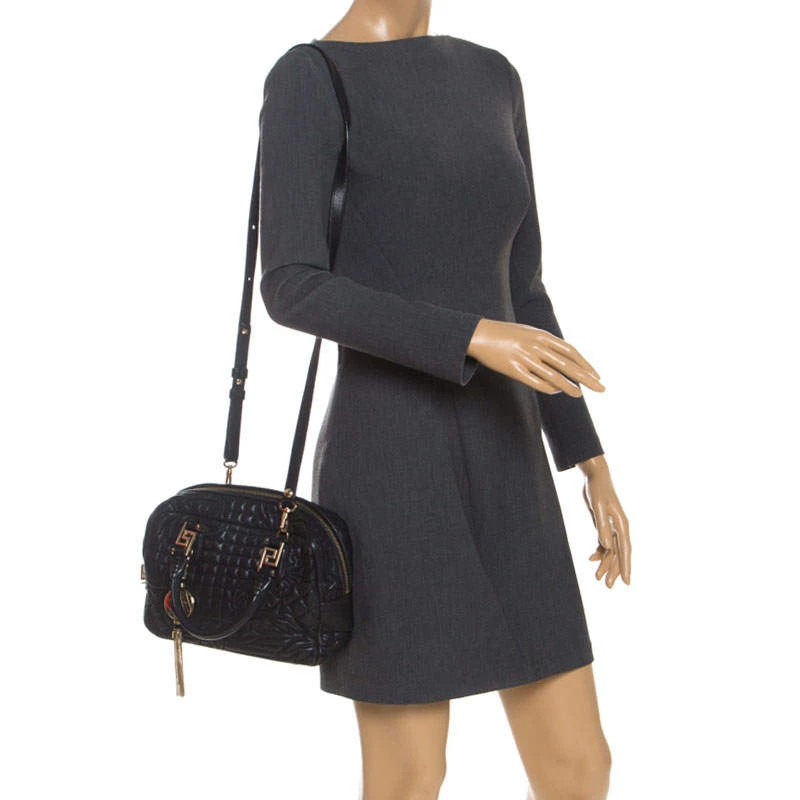 Versace Black Leather Demetra Vanitas Satchel For Women - Image 2