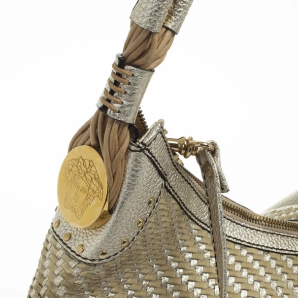 Versace Metallic And Ivory 'Couture Fringes' Hobo For Women - Image 6