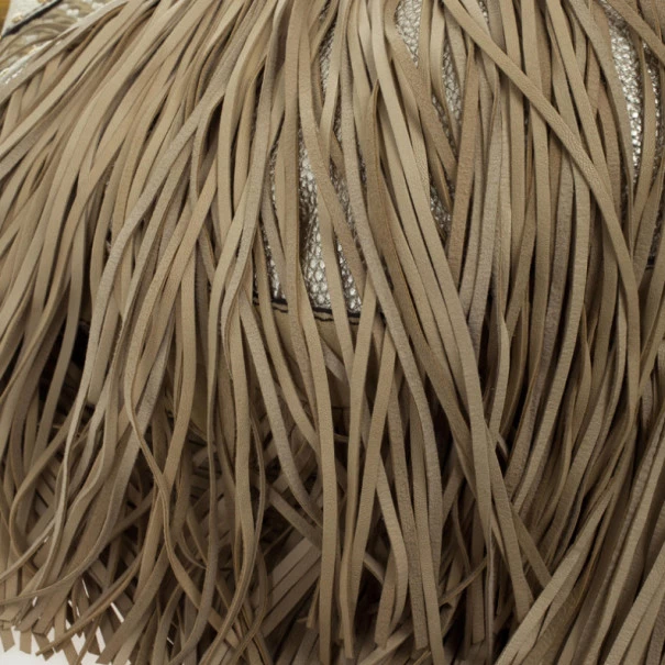 Versace Metallic And Ivory 'Couture Fringes' Hobo For Women - Image 8