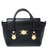 Versace Black Leather Medusa Medallion Satchel For Women