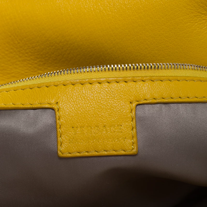 Versace Yellow Barocco Leather Medusa Flap Shoulder Bag For Women - Image 9