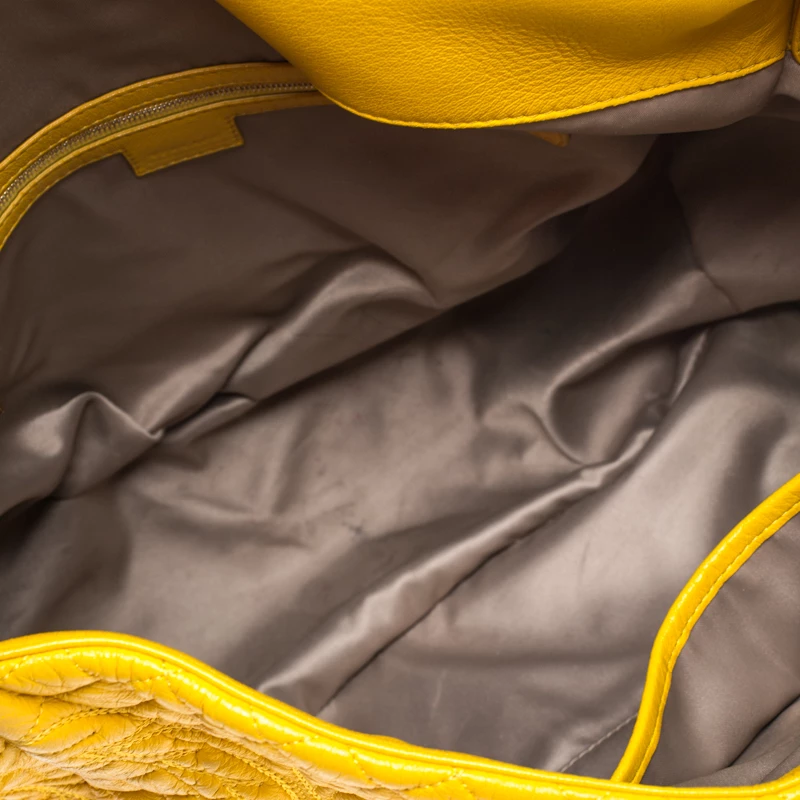 Versace Yellow Barocco Leather Medusa Flap Shoulder Bag For Women - Image 7