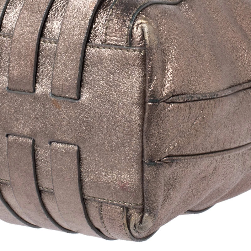 Versace Metallic Striped Leather Hobo For Women - Image 10