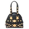 Versace Black Leather Small Tribute Medallion Bag For Women