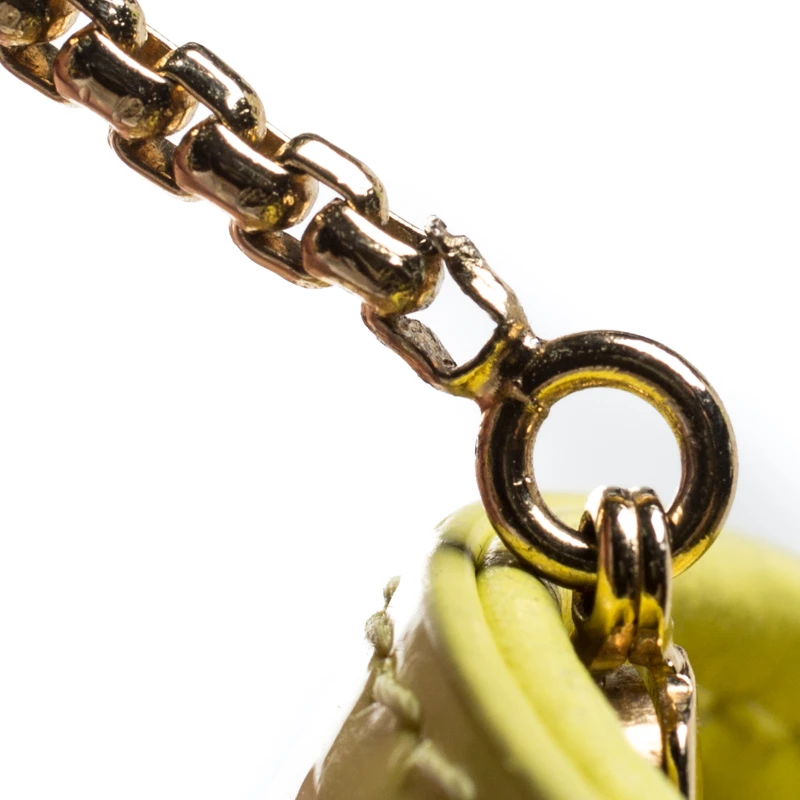 Versace Neon Yellow Patent Leather Medusa Chain Clutch For Women - Image 6